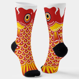 Japanese Red Koinobori Carp Streamer ソックス