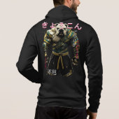 Japanese Retro Anime Bulldog MMA Mixed Martial Art パーカ (裏面)