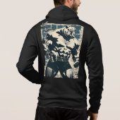 Japanese Retro Anime Bulldog MMA Mixed Martial Art パーカ (裏面)