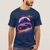 Japanese Retro Car Racing Drifting Art JDM gift Tシャツ (正面)