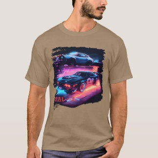 Japanese Retro Car Racing Drifting Art JDMuning vi Tシャツ