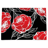 Japanese Rose Flower Design ラージペーパーバッグ (正面)