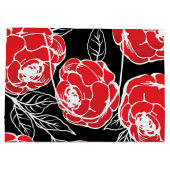 Japanese Rose Flower Design ラージペーパーバッグ (裏面)