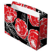 Japanese Rose Flower Design ラージペーパーバッグ (裏面アングル)