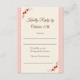 Japanese Sakura Asanoha RSVP Card