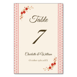 Japanese Sakura Asanoha Table Number テーブルナンバー