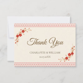 Japanese Sakura Asanoha Thank You Card サンキューカード