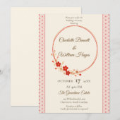 Japanese Sakura Asanoha Wedding Invitation 招待状 (正面/裏面)