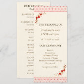 Japanese Sakura Asanoha Wedding Program プログラム (正面/裏面)