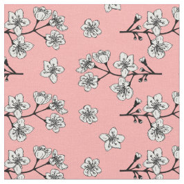Japanese Sakura Blossom Flowers Pattern ファブリック
