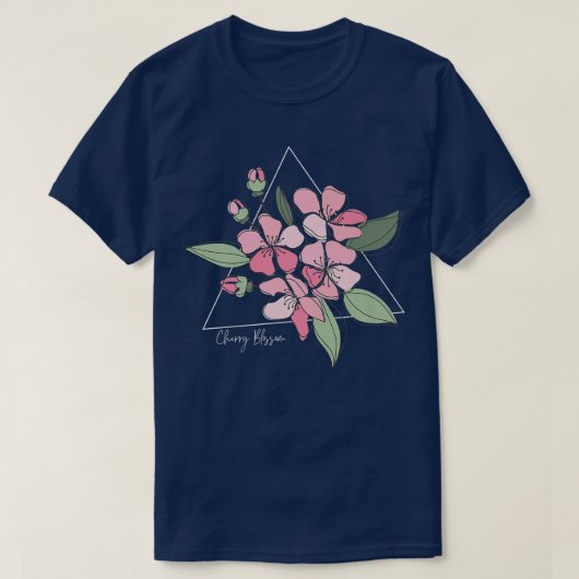 Japanese Sakura Cherry Blossom Flower Pink Spring Tシャツ (デザイン正面)