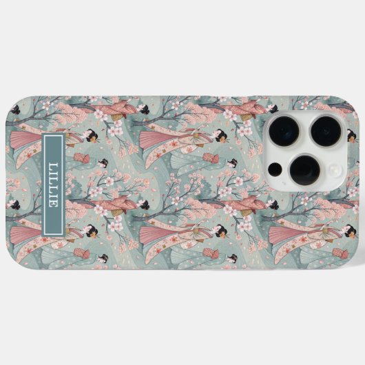 Japanese Sakura Geisha Pattern Monogrammed Case- Case-Mate iPhoneケース (裏面 (横))