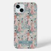 Japanese Sakura Geisha Pattern Monogrammed Case-Mate iPhoneケース (裏面)