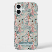 Japanese Sakura Geisha Pattern Monogrammed Case-Mate iPhoneケース (裏面)
