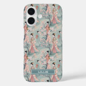 Japanese Sakura Geisha Pattern Monogrammed Case-Mate iPhoneケース (裏面)