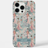 Japanese Sakura Geisha Pattern Monogrammed Case-Mate iPhoneケース (裏面)