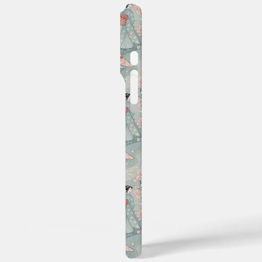 Japanese Sakura Geisha Pattern Monogrammed Case-Mate iPhoneケース (裏面 / 左)
