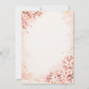 Japanese Sakura & Gold Wedding Invitation 招待状