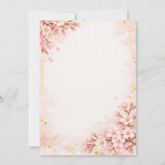 Japanese Sakura & Gold Wedding Invitation 招待状