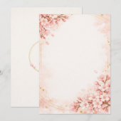 Japanese Sakura & Gold Wedding Invitation 招待状 (正面/裏面)