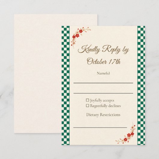 Japanese Sakura Ichimatsu RSVP Card (正面/裏面)
