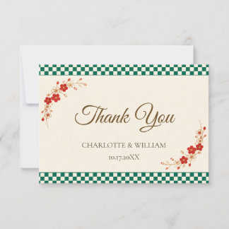 Japanese Sakura Ichimatsu Thank You Card サンキューカード
