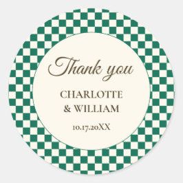 Japanese Sakura Ichimatsu Thank You Sticker ラウンドシール