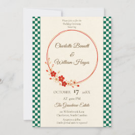 Japanese Sakura Ichimatsu Wedding Invitation 招待状