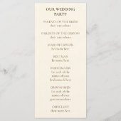 Japanese Sakura Ichimatsu Wedding Program プログラム (裏面)