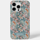 Japanese Sakura Koi Fish Pattern Monogrammed Case- Case-Mate iPhoneケース (裏面)