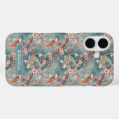 Japanese Sakura Koi Fish Pattern Monogrammed Case-Mate iPhoneケース (裏面 (横))