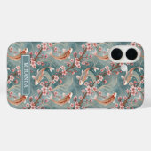 Japanese Sakura Koi Fish Pattern Monogrammed Case-Mate iPhoneケース (裏面 (横))