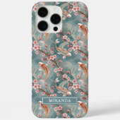 Japanese Sakura Koi Fish Pattern Monogrammed Case-Mate iPhoneケース (裏面)
