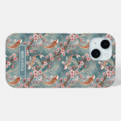 Japanese Sakura Koi Fish Pattern Monogrammed Case-Mate iPhoneケース (裏面 (横))