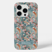 Japanese Sakura Koi Fish Pattern Monogrammed Case-Mate iPhoneケース (裏面)