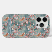Japanese Sakura Koi Fish Pattern Monogrammed Case-Mate iPhoneケース (裏面 (横))