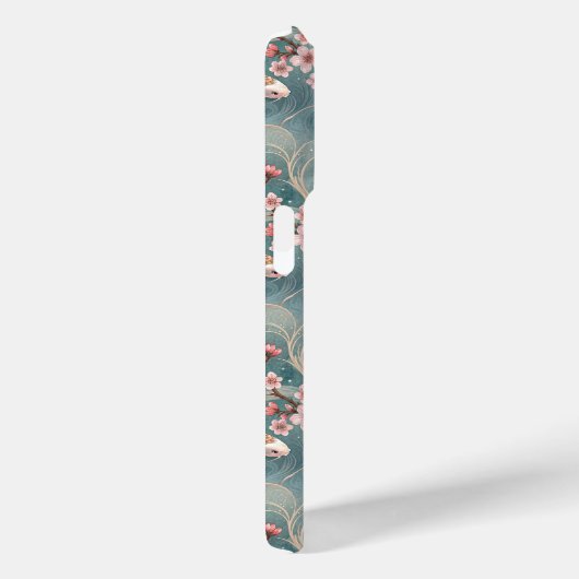 Japanese Sakura Koi Fish Pattern Monogrammed Case-Mate iPhoneケース (裏面 / 右)