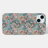 Japanese Sakura Koi Fish Pattern Monogrammed Case-Mate iPhoneケース (裏面 (横))