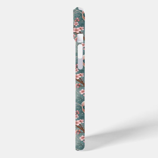 Japanese Sakura Koi Fish Pattern Monogrammed Case-Mate iPhoneケース (裏面 / 左)