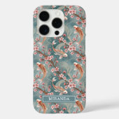 Japanese Sakura Koi Fish Pattern Monogrammed Case-Mate iPhoneケース (裏面)