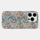 Japanese Sakura Koi Fish Pattern Monogrammed Case-Mate iPhoneケース (裏面 (横))