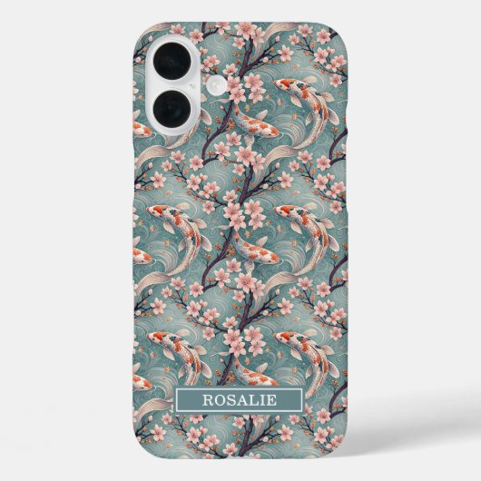 Japanese Sakura Koi Fish Print Monogrammed Case-Mate iPhoneケース (裏面)