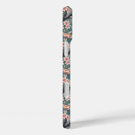 Japanese Sakura Koi Fish Print Monogrammed Case-Mate iPhoneケース (裏面 / 右)
