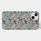 Japanese Sakura Koi Fish Print Monogrammed Case-Mate iPhoneケース (裏面 (横))