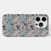 Japanese Sakura Koi Fish Print Monogrammed Case-Mate iPhoneケース (裏面 (横))