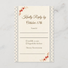 Japanese Sakura Shippo RSVP Card