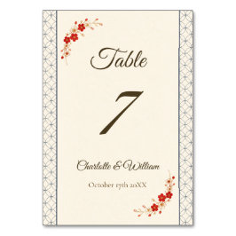 Japanese Sakura Shippo Table Number テーブルナンバー