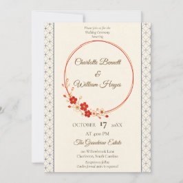 Japanese Sakura Shippo Wedding Invitation 招待状