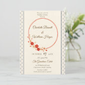 Japanese Sakura Shippo Wedding Invitation 招待状 (スタンド正面)