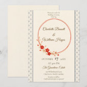 Japanese Sakura Shippo Wedding Invitation 招待状 (正面/裏面)